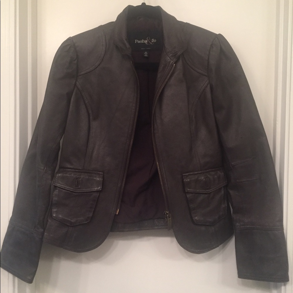 Rare Pasha & Jo Genuine Leather Moto Jacket